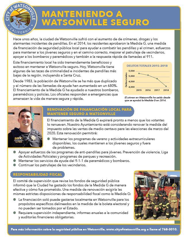 MANTENIENDO A Watsonville Seguro_