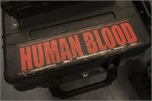 Brief Case with the Words Human Blood