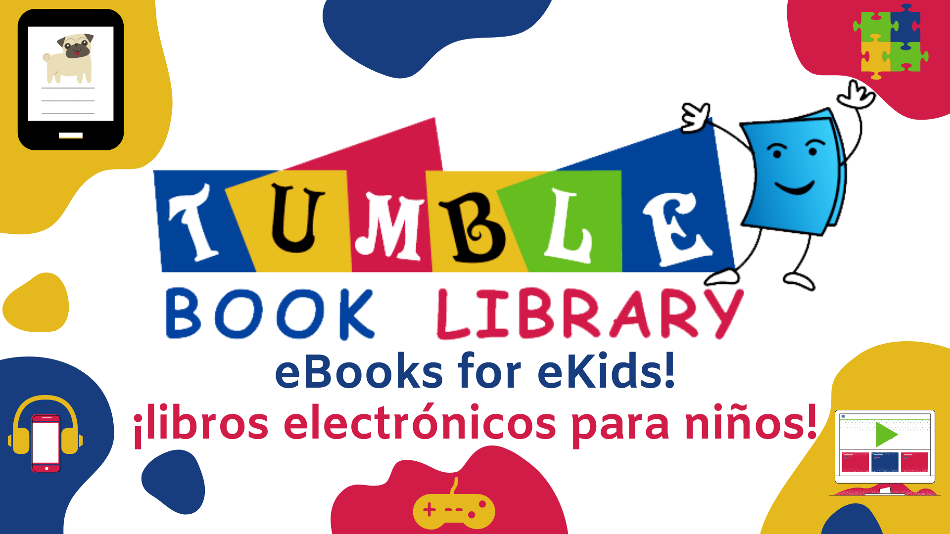 color ful back ground with words Tumble Book Library