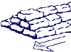 Water Runs Along Sandbag Layer
