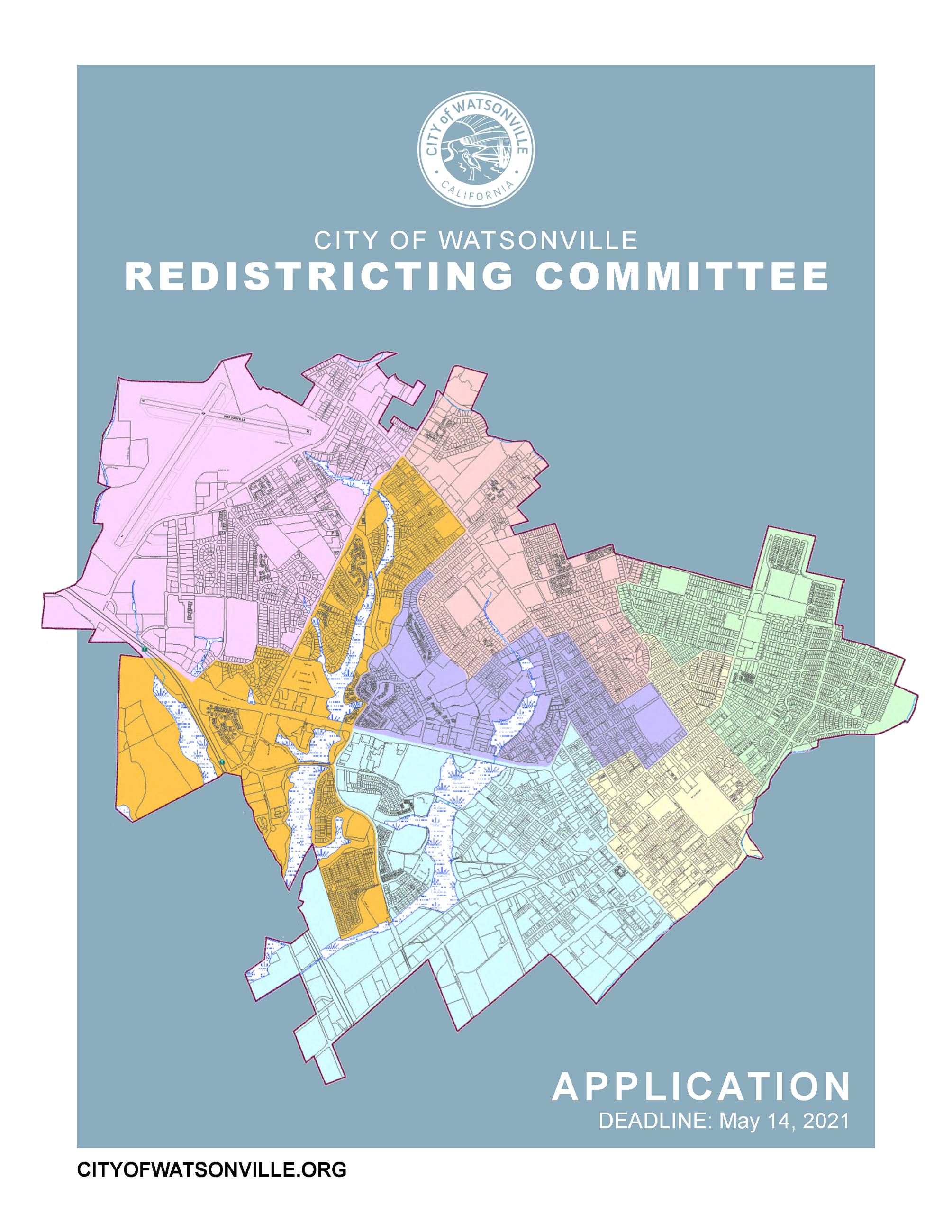 Image of Council Districts and application deadline