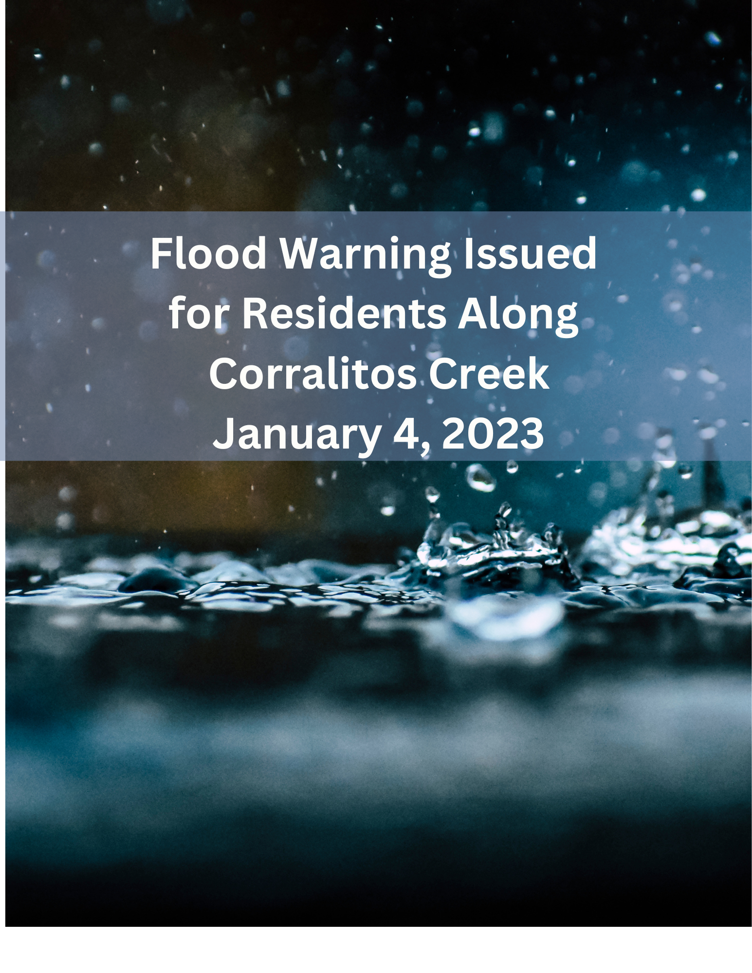 Flood Advisory for Residents Along Corralitos Creek