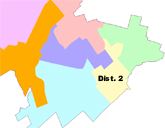 Color coded map of Council Districts with District 2 indicated