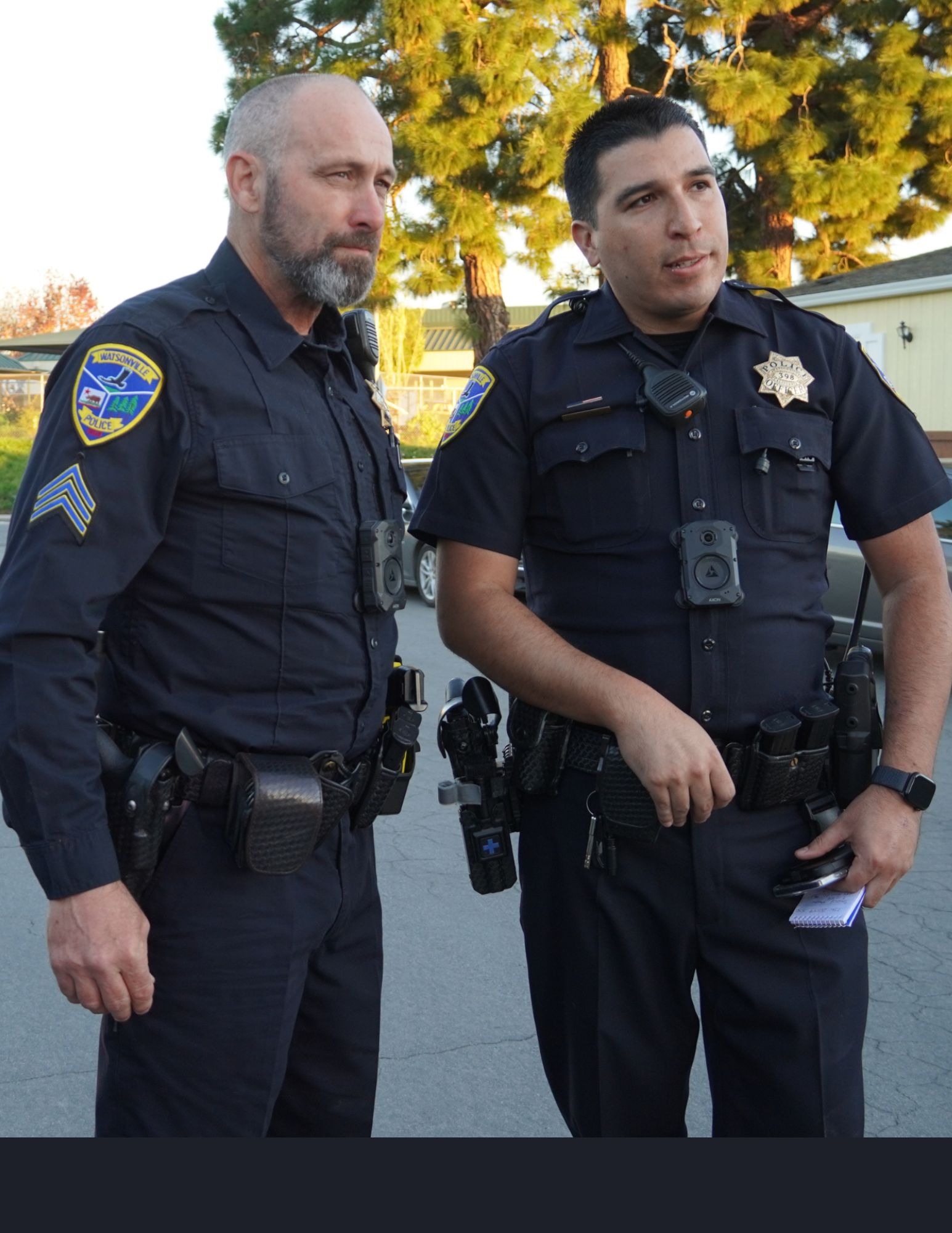 Two Officers working during a call for service 