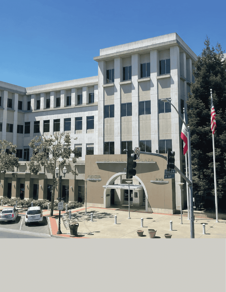 Exterior shot of the Civic Plaza on Main Street 