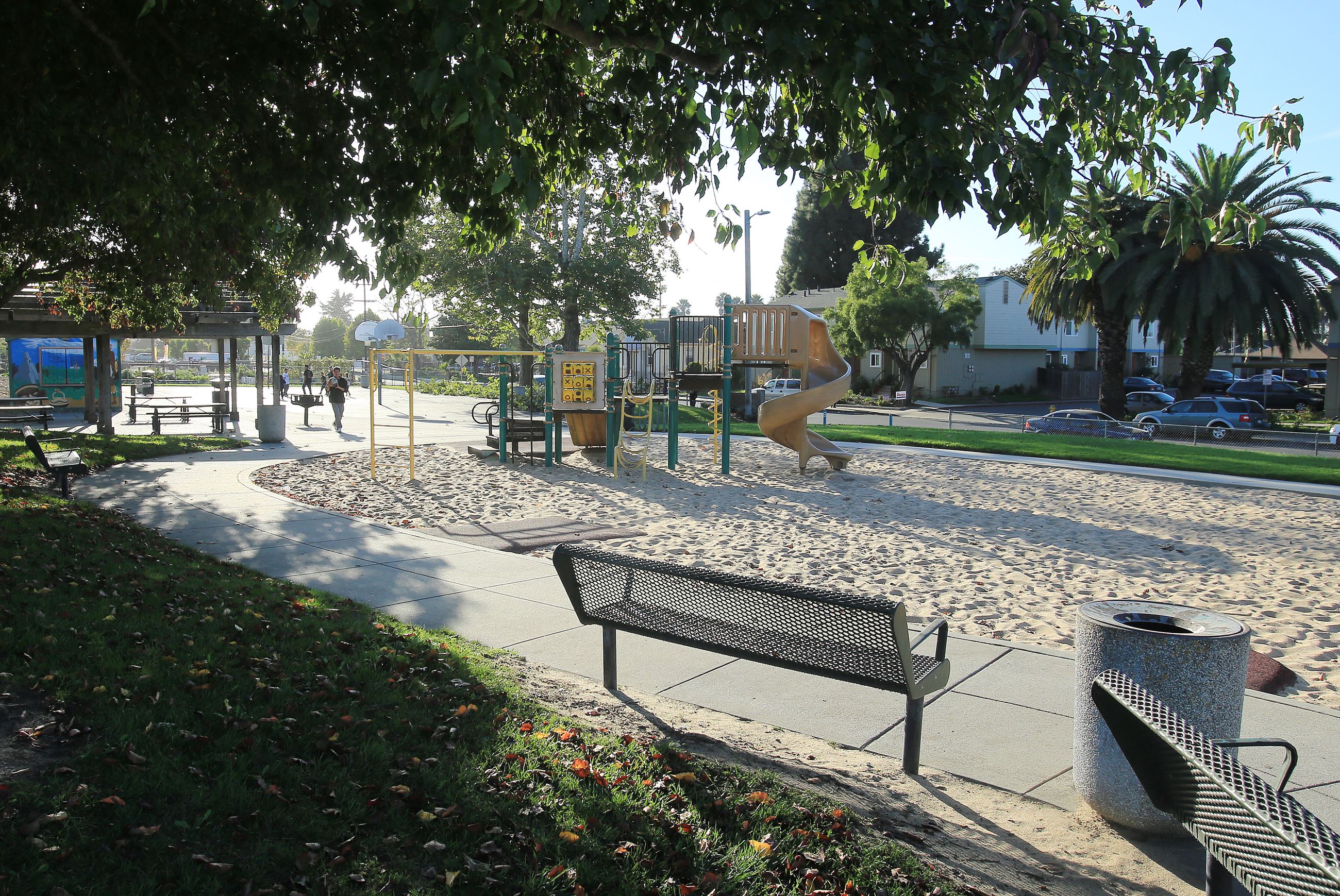 River park playground and sand