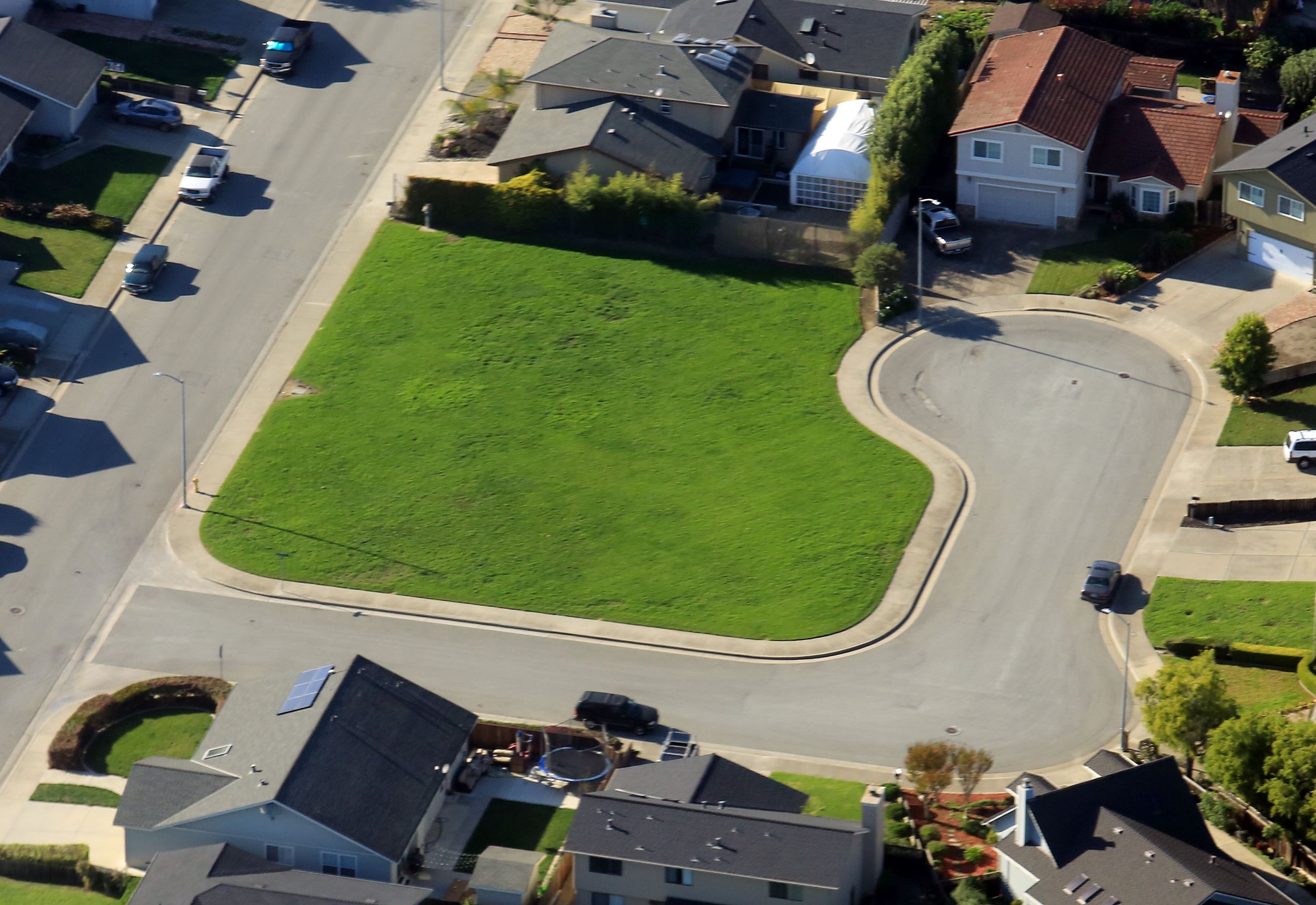 Brentwood park aerial view of greenspace