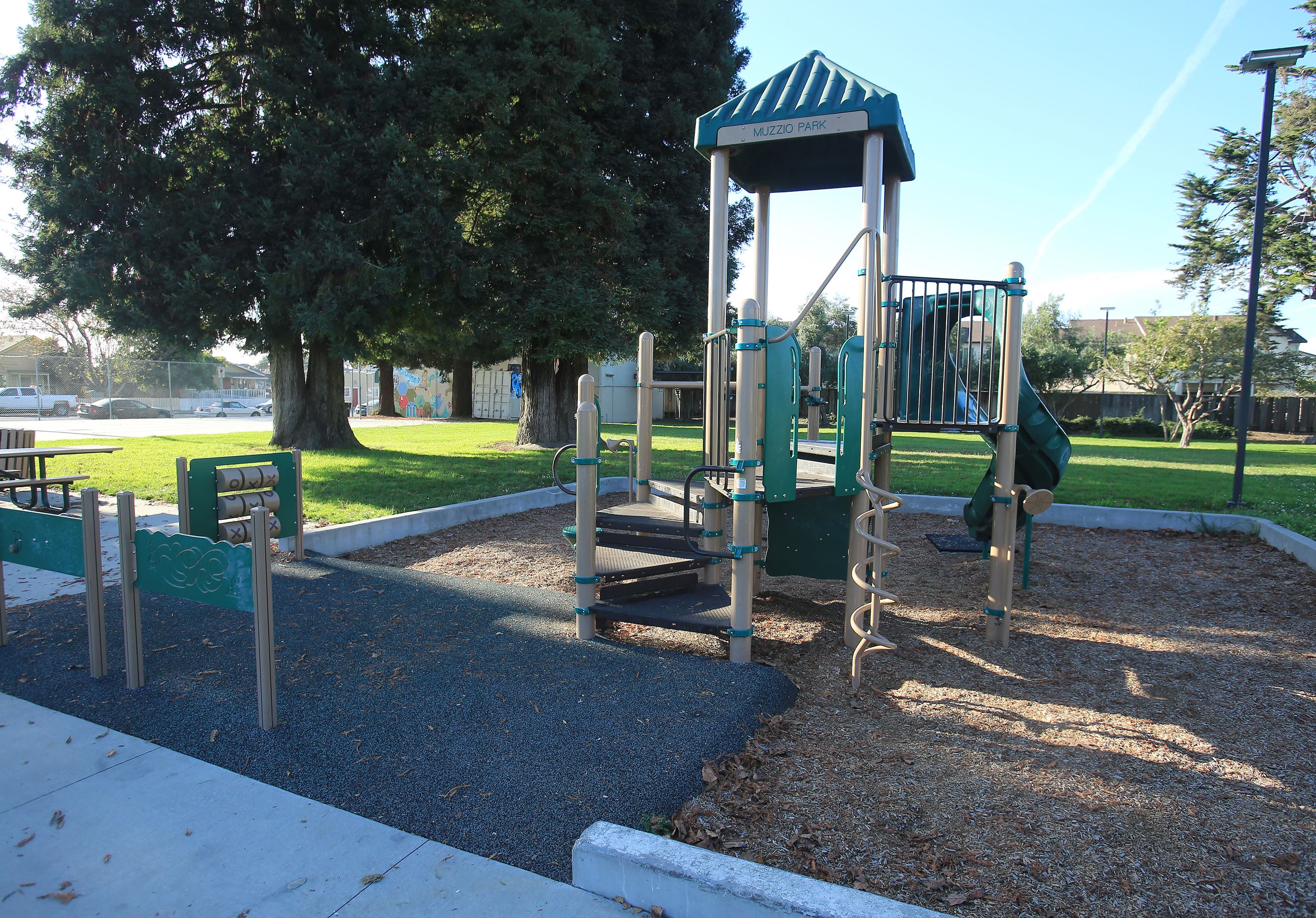 Playground structure at Muzzio park