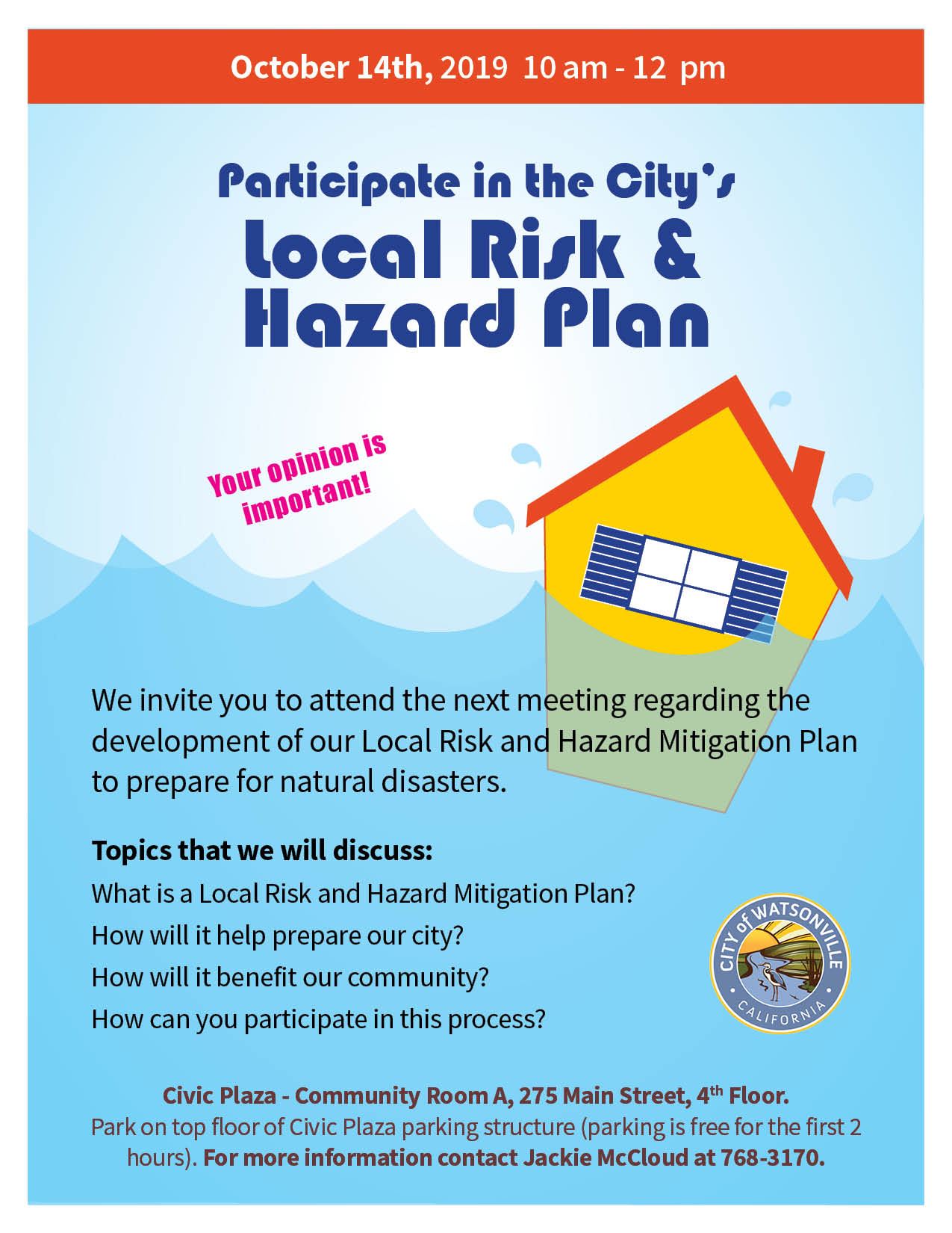 Local Risk & Hazard Plan - Public Meeting October 14th