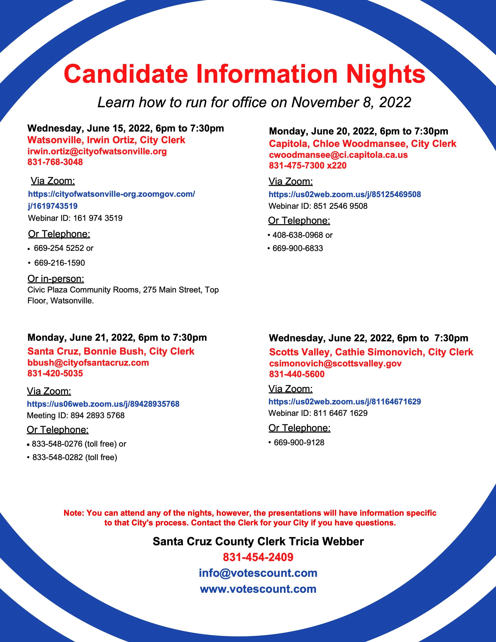 Candidate Information Night 2022