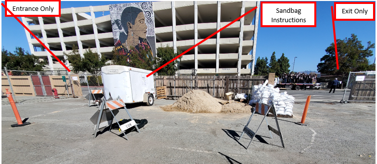 sandbags staging area