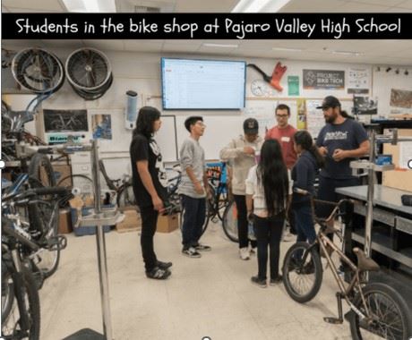 Figure 7 Students in the Bike Shop at Pajaro Valley High School