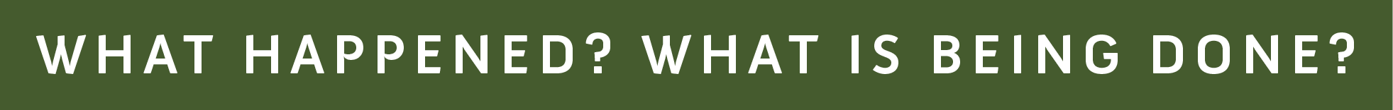 What happened and what is being done 3