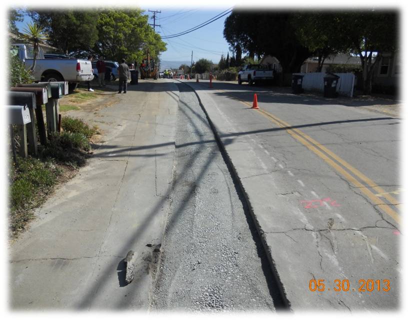 Skinny Trench on Road