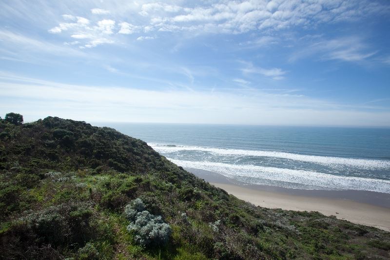 View of Hill and Beach